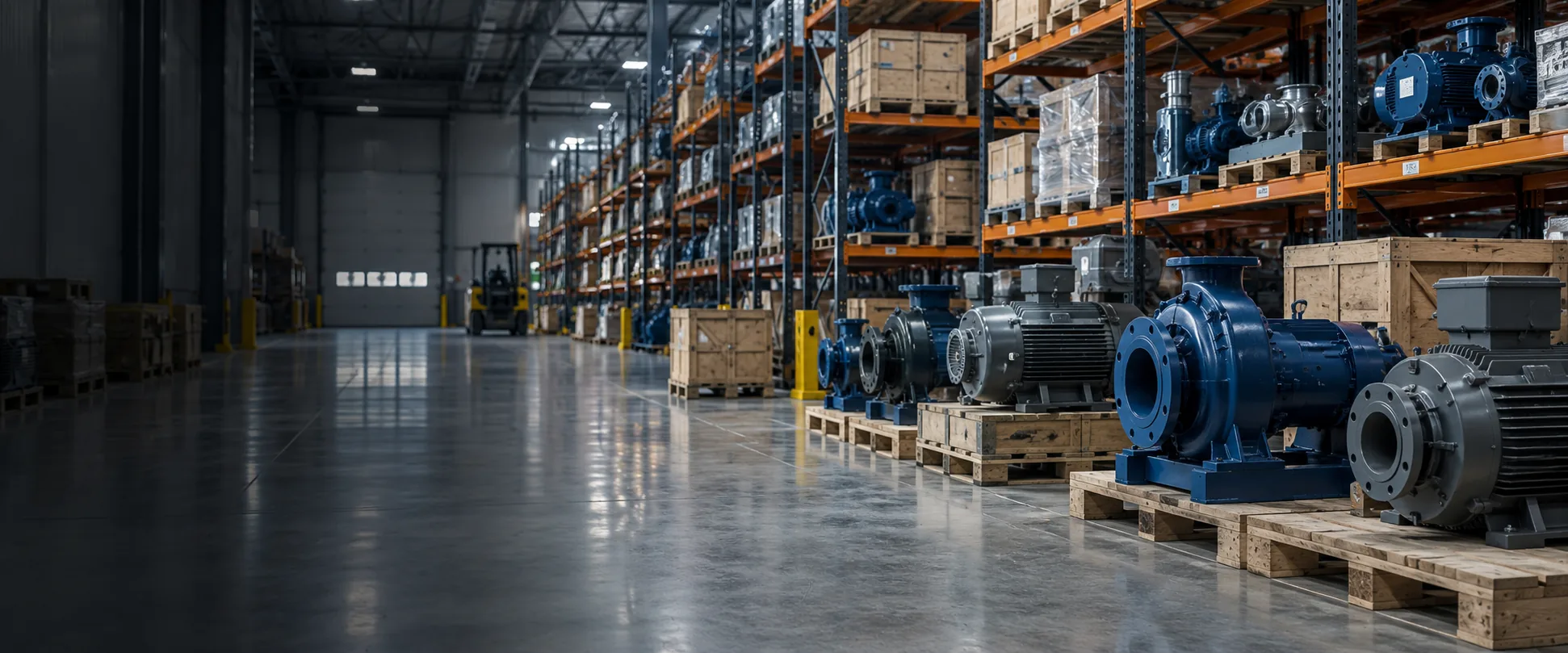Industrial warehouse and equipment ready for procurement and dispatch