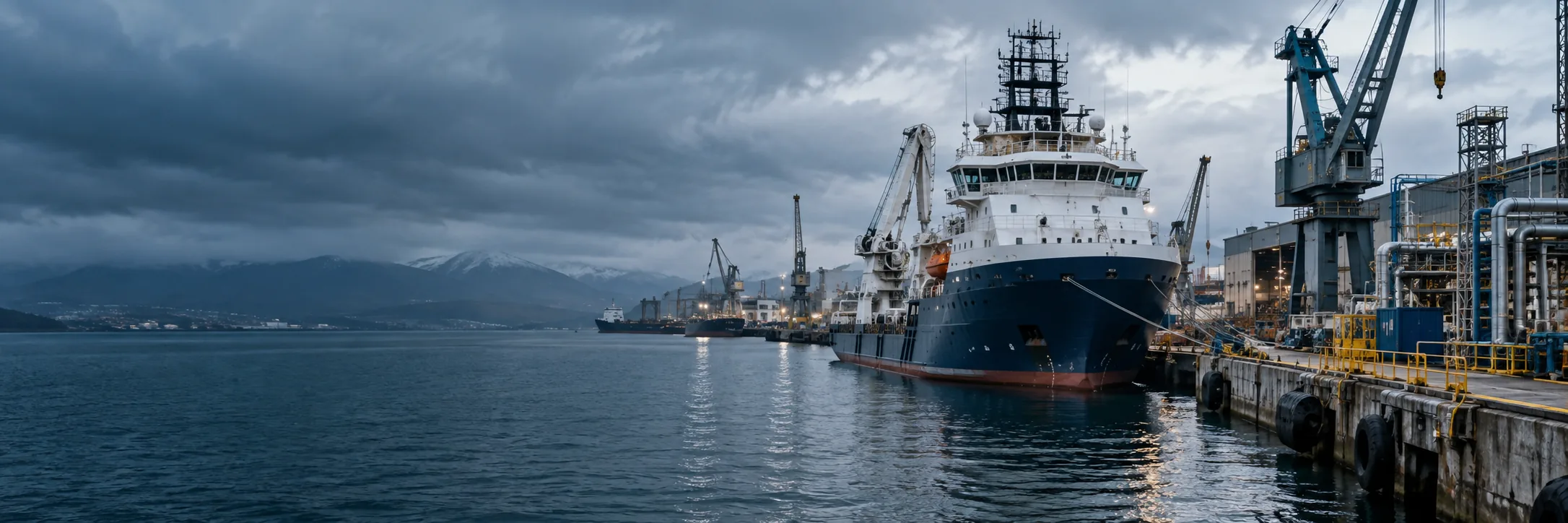 Commercial vessel and marine maintenance at a shipyard